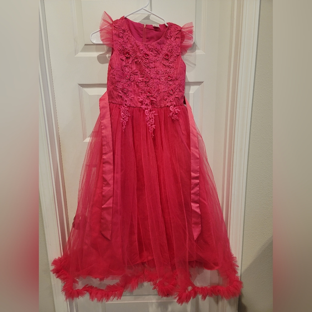 Girls Pink Pageant Dress Size 8